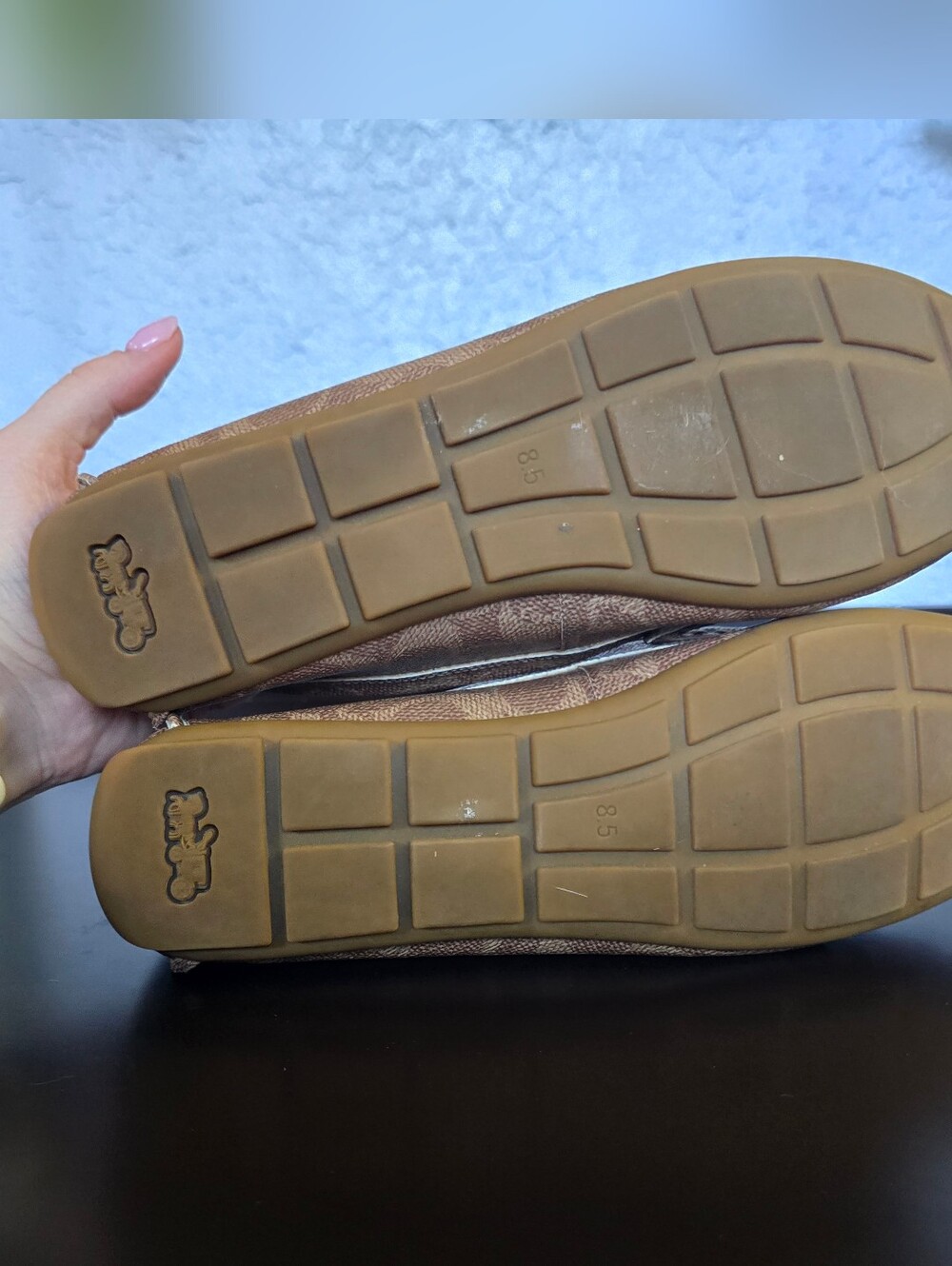 Coach Women's Studded Driving Loafers in Signature C Light Brown Leather Sz 8.5 - Picture 6 of 6